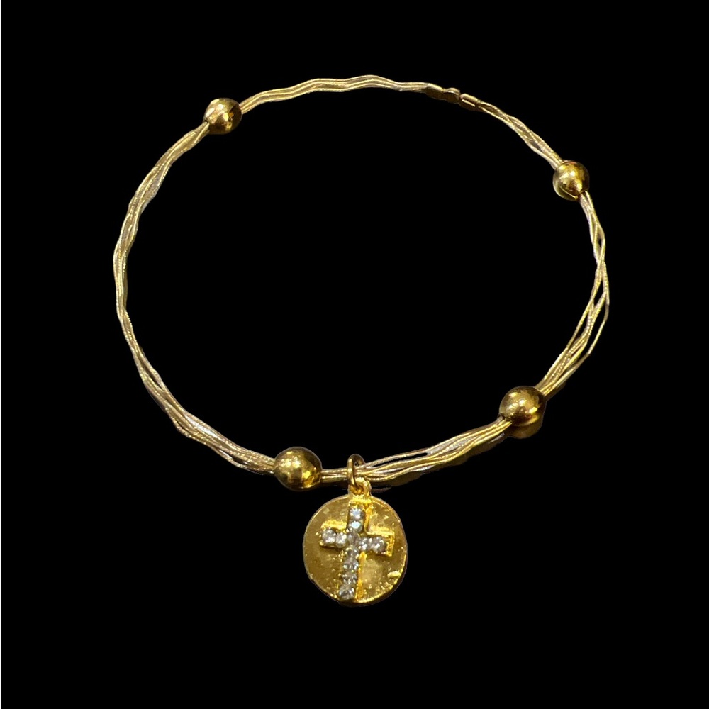 Seasonal Whispers Cross Charm Bracelet size M